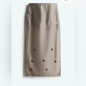 Sheer Brown Midi Skirt